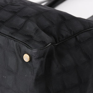 CHANEL シャネル ニュートラベルライン トートバッグ MM A15991 ブラック ナイロンジャガード 9番台 ココマーク ゴールド金具 美品 中古 4a005811