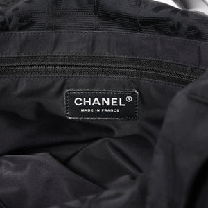 CHANEL シャネル ニュートラベルライン トートバッグ MM A15991 ブラック ナイロンジャガード 9番台 ココマーク ゴールド金具 美品 中古 4a005811