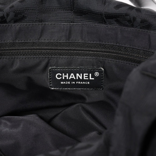 CHANEL シャネル ニュートラベルライン トートバッグ MM A15991 ブラック ナイロンジャガード 9番台 ココマーク ゴールド金具 美品 中古 4a005811