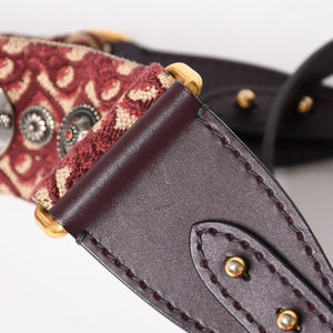 極美品 Christian Dior クリスチャンディオール サドルバッグ ボディバッグ ボルドー トロッター ベージュ ワインレッド 05-RU-1118 中古 4a005776
