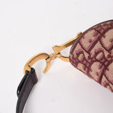 画像をギャラリービューアに読み込む, 極美品 Christian Dior クリスチャンディオール サドルバッグ ボディバッグ ボルドー トロッター ベージュ ワインレッド 05-RU-1118 中古 4a005776