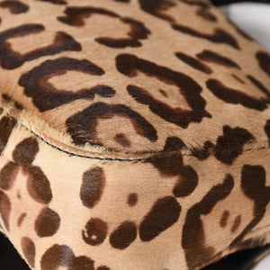FENDI フェンディ マンマバケット ワンショルダーバッグ 26571 レオパード ハラコ レザー ブラウン シルバー金具 美品 中古 4a005865
