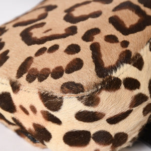 FENDI フェンディ マンマバケット ワンショルダーバッグ 26571 レオパード ハラコ レザー ブラウン シルバー金具 美品 中古 4a005865