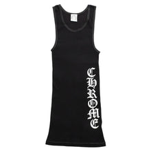 将图片加载到图库查看器中。 極美品 CHROME HEARTS クロムハーツ サイドロゴ リブタンクトップ ブラック Sサイズ オールドイングリッシュ ロング丈 中古 4a005882