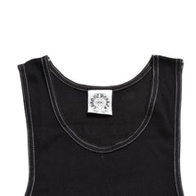 将图片加载到图库查看器中。 極美品 CHROME HEARTS クロムハーツ サイドロゴ リブタンクトップ ブラック Sサイズ オールドイングリッシュ ロング丈 中古 4a005882