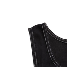 将图片加载到图库查看器中。 極美品 CHROME HEARTS クロムハーツ サイドロゴ リブタンクトップ ブラック Sサイズ オールドイングリッシュ ロング丈 中古 4a005882