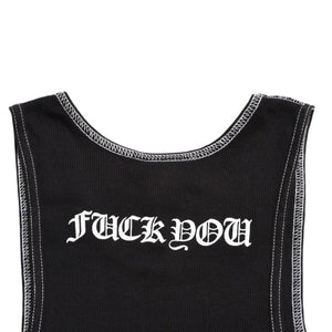極美品 CHROME HEARTS クロムハーツ サイドロゴ リブタンクトップ ブラック Sサイズ オールドイングリッシュ ロング丈 中古 4a005882