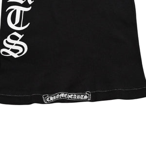 極美品 CHROME HEARTS クロムハーツ サイドロゴ リブタンクトップ ブラック Sサイズ オールドイングリッシュ ロング丈 中古 4a005882
