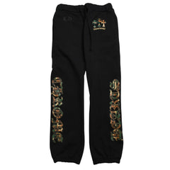 極美品 CHROME HEARTS クロムハーツ カモ トリプルクロス スウェットパンツ セメタリークロス オールドイングリッシュロゴ Lサイズ 中古 4a005877