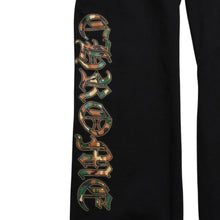 将图片加载到图库查看器中。 極美品 CHROME HEARTS クロムハーツ カモ トリプルクロス スウェットパンツ セメタリークロス オールドイングリッシュロゴ Lサイズ 中古 4a005877