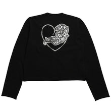将图片加载到图库查看器中。 新品未使用品 CHROME HEARTS クロムハーツ ニットカーディガン カシミヤ ラインストーン ハート 装飾 ブラック シルバー サイズXL 中古 4a005918
