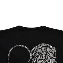 将图片加载到图库查看器中。 新品未使用品 CHROME HEARTS クロムハーツ ニットカーディガン カシミヤ ラインストーン ハート 装飾 ブラック シルバー サイズXL 中古 4a005918