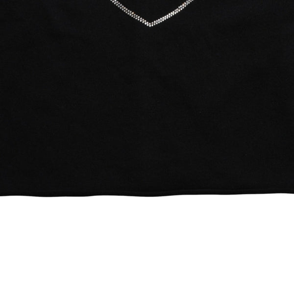 新品未使用品 CHROME HEARTS クロムハーツ ニットカーディガン カシミヤ ラインストーン ハート 装飾 ブラック シルバー サイズXL 中古 4a005918