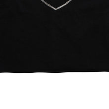 将图片加载到图库查看器中。 新品未使用品 CHROME HEARTS クロムハーツ ニットカーディガン カシミヤ ラインストーン ハート 装飾 ブラック シルバー サイズXL 中古 4a005918