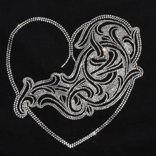将图片加载到图库查看器中。 新品未使用品 CHROME HEARTS クロムハーツ ニットカーディガン カシミヤ ラインストーン ハート 装飾 ブラック シルバー サイズXL 中古 4a005918
