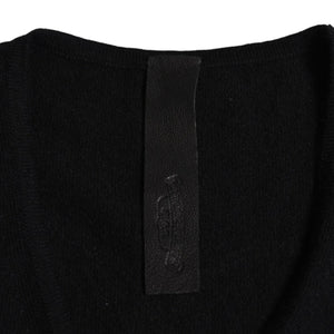 新品未使用品 CHROME HEARTS クロムハーツ ニットカーディガン カシミヤ ラインストーン ハート 装飾 ブラック シルバー サイズXL 中古 4a005918