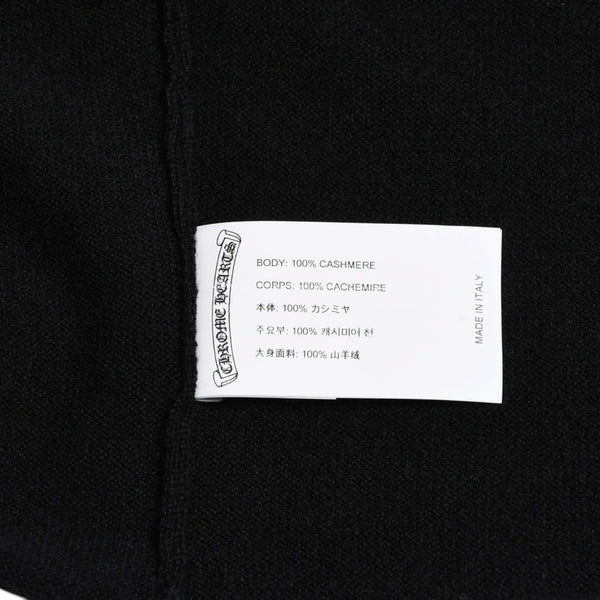 新品未使用品 CHROME HEARTS クロムハーツ ニットカーディガン カシミヤ ラインストーン ハート 装飾 ブラック シルバー サイズXL 中古 4a005918