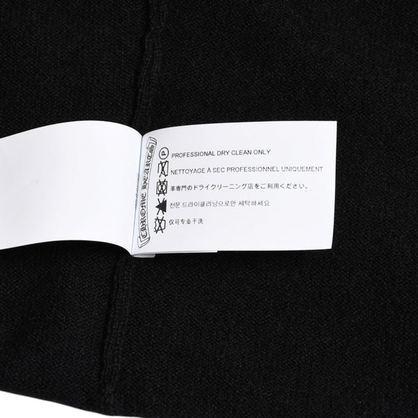 新品未使用品 CHROME HEARTS クロムハーツ ニットカーディガン カシミヤ ラインストーン ハート 装飾 ブラック シルバー サイズXL 中古 4a005918