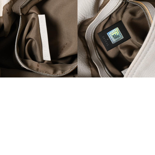 FENDI フェンディ マンマバケット ワンショルダーバッグ 8BR001 FFロゴ キャンバス レザー アイボリー シルバー金具 美品 中古 4a005792