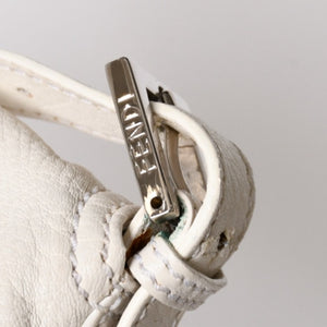 FENDI フェンディ マンマバケット ワンショルダーバッグ 8BR001 FFロゴ キャンバス レザー アイボリー シルバー金具 美品 中古 4a005792