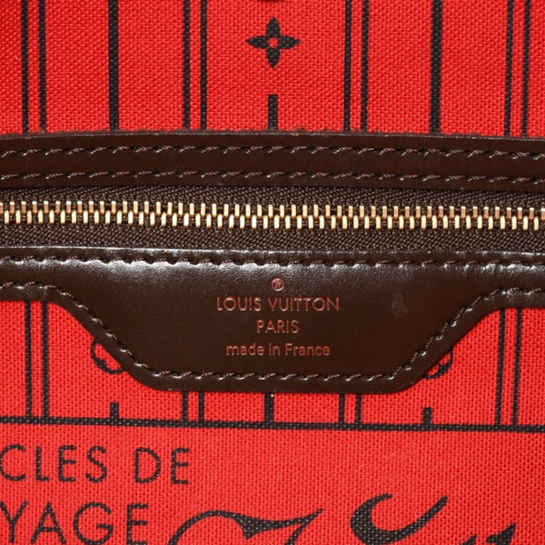 極美品 LOUIS VUITTON ルイヴィトン ネヴァーフルPM ハンドバッグ N41359 ダミエエベヌキャンバス ブラウン VI1099 ゴールド金具 中古 4a005793