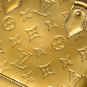 LOUIS VUITTON ルイヴィトン アルマBB ハンドバッグ M90104 モノグラムヴェルニ ヴェールオリーブ ショルダーバッグ ゴールド金具 美品 中古 4a005795