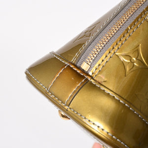 LOUIS VUITTON ルイヴィトン アルマBB ハンドバッグ M90104 モノグラムヴェルニ ヴェールオリーブ ショルダーバッグ ゴールド金具 美品 中古 4a005795