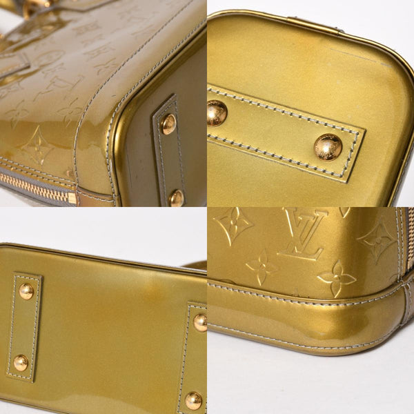 LOUIS VUITTON ルイヴィトン アルマBB ハンドバッグ M90104 モノグラムヴェルニ ヴェールオリーブ ショルダーバッグ ゴールド金具 美品 中古 4a005795