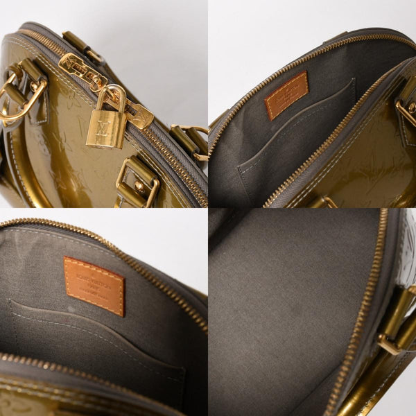 LOUIS VUITTON ルイヴィトン アルマBB ハンドバッグ M90104 モノグラムヴェルニ ヴェールオリーブ ショルダーバッグ ゴールド金具 美品 中古 4a005795
