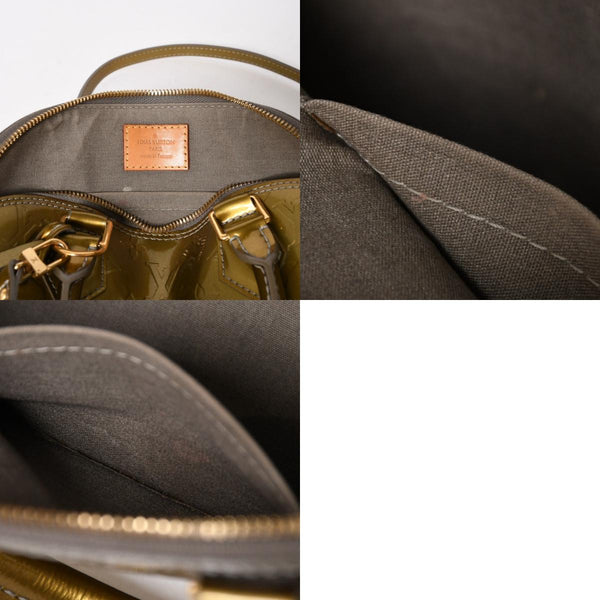 LOUIS VUITTON ルイヴィトン アルマBB ハンドバッグ M90104 モノグラムヴェルニ ヴェールオリーブ ショルダーバッグ ゴールド金具 美品 中古 4a005795