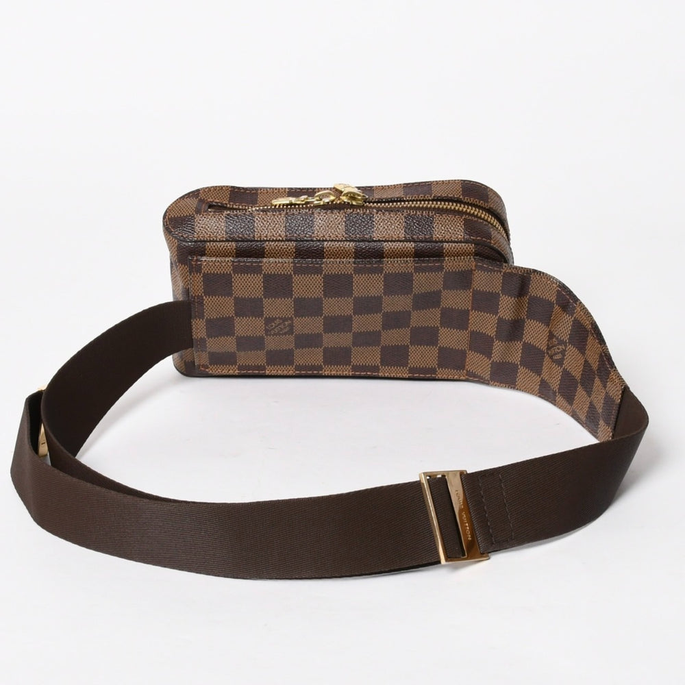 極美品 LOUIS VUITTON ルイヴィトン ジェロニモス ウエストバッグ N51994 ボディバッグ ダミエ ブラウン ゴールド金具 中古 4a005803