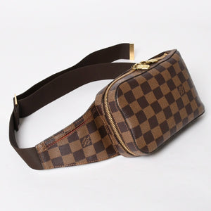 極美品 LOUIS VUITTON ルイヴィトン ジェロニモス ウエストバッグ N51994 ボディバッグ ダミエ ブラウン ゴールド金具 中古 4a005803