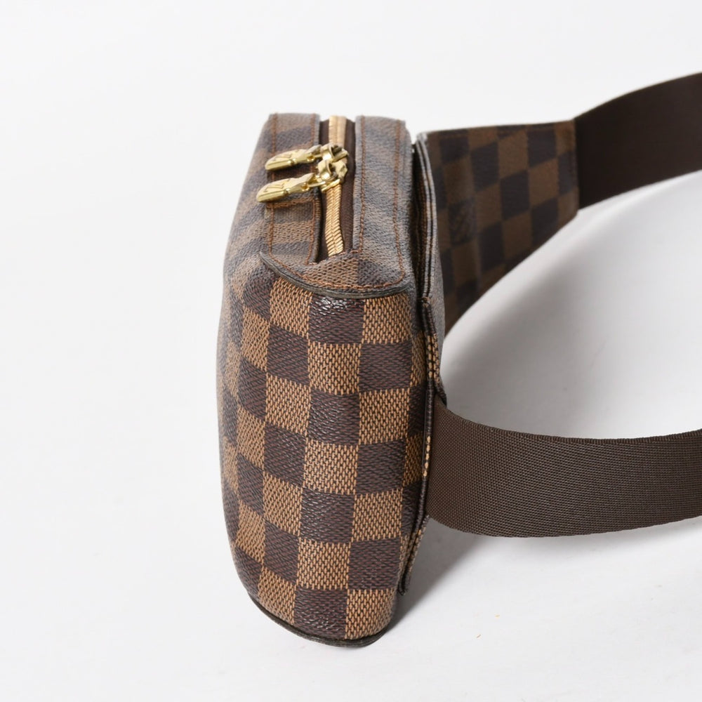 極美品 LOUIS VUITTON ルイヴィトン ジェロニモス ウエストバッグ N51994 ボディバッグ ダミエ ブラウン ゴールド金具 中古 4a005803