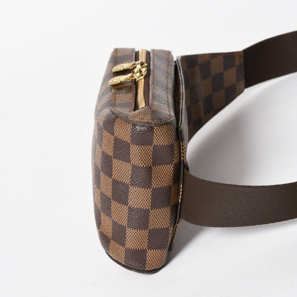 極美品 LOUIS VUITTON ルイヴィトン ジェロニモス ウエストバッグ N51994 ボディバッグ ダミエ ブラウン ゴールド金具 中古 4a005803