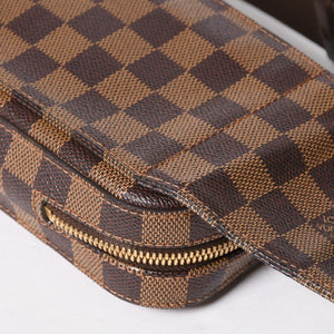極美品 LOUIS VUITTON ルイヴィトン ジェロニモス ウエストバッグ N51994 ボディバッグ ダミエ ブラウン ゴールド金具 中古 4a005803