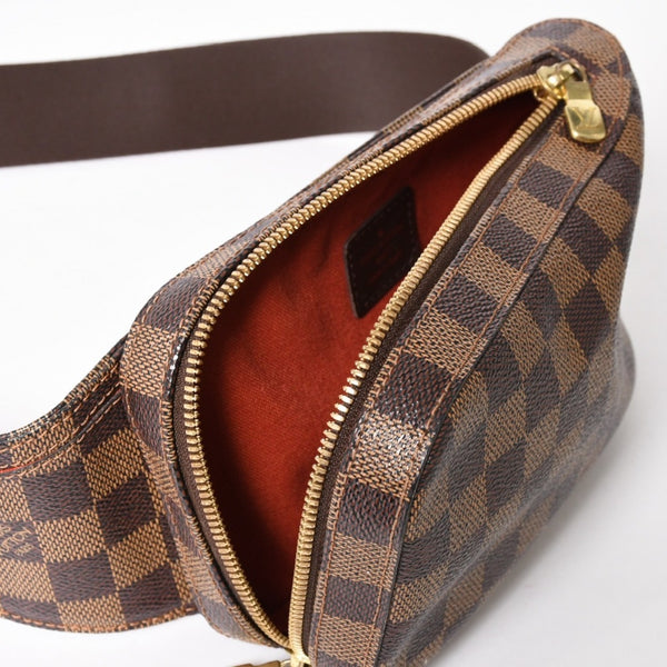 極美品 LOUIS VUITTON ルイヴィトン ジェロニモス ウエストバッグ N51994 ボディバッグ ダミエ ブラウン ゴールド金具 中古 4a005803