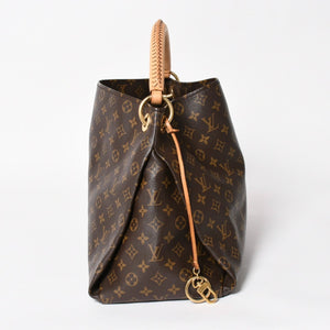 極美品 LOUIS VUITTON ルイヴィトン アーツィーMM ショルダーバッグ M40249 モノグラム PVC レザー ゴールド金具 中古 4a005794