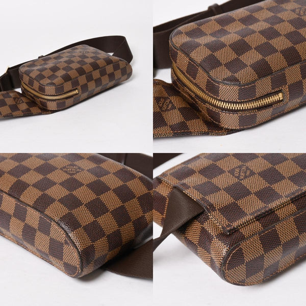 極美品 LOUIS VUITTON ルイヴィトン ジェロニモス ウエストバッグ N51994 ボディバッグ ダミエ ブラウン ゴールド金具 中古 4a005803