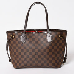 極美品 LOUIS VUITTON ルイヴィトン ネヴァーフルPM ハンドバッグ N41359 ダミエエベヌキャンバス ブラウン VI1099 ゴールド金具 中古 4a005793
