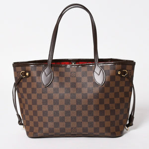 極美品 LOUIS VUITTON ルイヴィトン ネヴァーフルPM ハンドバッグ N41359 ダミエエベヌキャンバス ブラウン VI1099 ゴールド金具 中古 4a005793