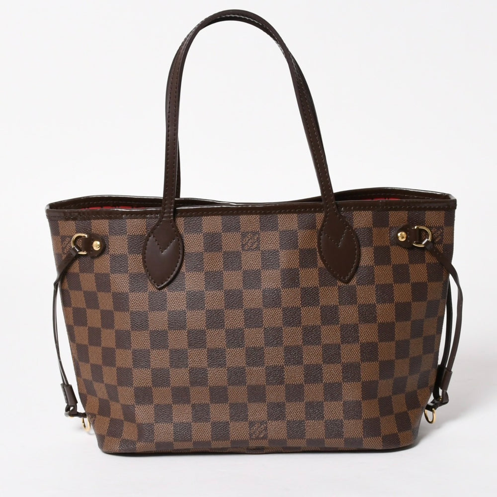 極美品 LOUIS VUITTON ルイヴィトン ネヴァーフルPM ハンドバッグ N41359 ダミエエベヌキャンバス ブラウン VI1099 ゴールド金具 中古 4a005793