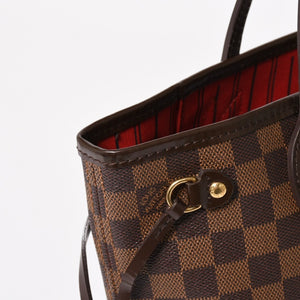 極美品 LOUIS VUITTON ルイヴィトン ネヴァーフルPM ハンドバッグ N41359 ダミエエベヌキャンバス ブラウン VI1099 ゴールド金具 中古 4a005793