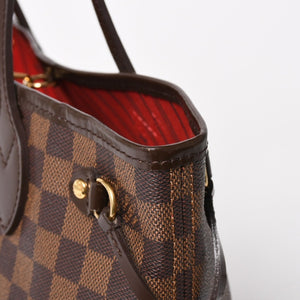 極美品 LOUIS VUITTON ルイヴィトン ネヴァーフルPM ハンドバッグ N41359 ダミエエベヌキャンバス ブラウン VI1099 ゴールド金具 中古 4a005793