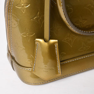 LOUIS VUITTON ルイヴィトン アルマBB ハンドバッグ M90104 モノグラムヴェルニ ヴェールオリーブ ショルダーバッグ ゴールド金具 美品 中古 4a005795