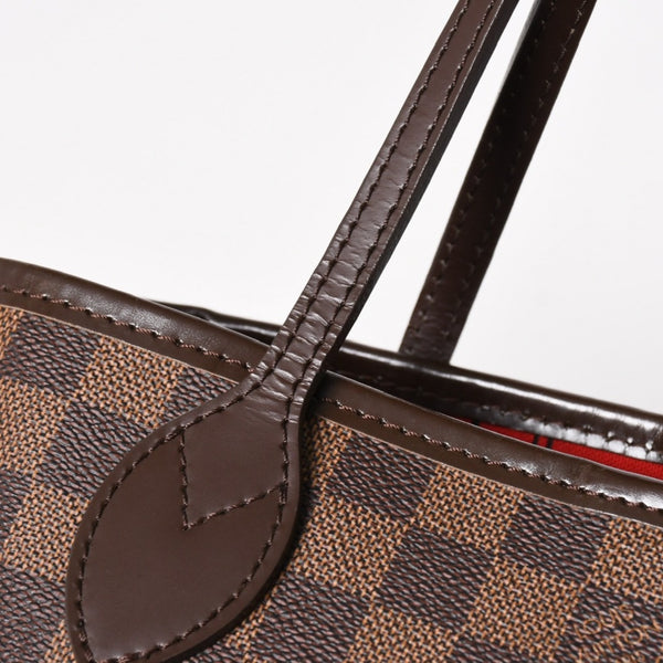 極美品 LOUIS VUITTON ルイヴィトン ネヴァーフルPM ハンドバッグ N41359 ダミエエベヌキャンバス ブラウン VI1099 ゴールド金具 中古 4a005793