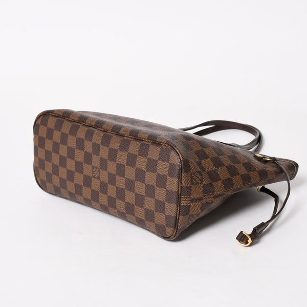 極美品 LOUIS VUITTON ルイヴィトン ネヴァーフルPM ハンドバッグ N41359 ダミエエベヌキャンバス ブラウン VI1099 ゴールド金具 中古 4a005793