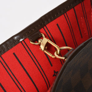 極美品 LOUIS VUITTON ルイヴィトン ネヴァーフルPM ハンドバッグ N41359 ダミエエベヌキャンバス ブラウン VI1099 ゴールド金具 中古 4a005793