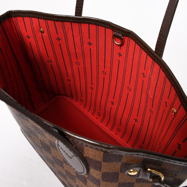 極美品 LOUIS VUITTON ルイヴィトン ネヴァーフルPM ハンドバッグ N41359 ダミエエベヌキャンバス ブラウン VI1099 ゴールド金具 中古 4a005793