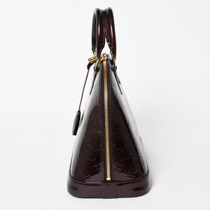 極美品 LOUIS VUITTON ルイヴィトン アルマPM アマラント ワインレッド ハンドバッグ M91611 ゴールド金具 中古 4a005796