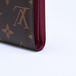 極美品 LOUIS VUITTON ルイヴィトン ポルトフォイユ ヴィクトリーヌ M41938 三つ折り財布 モノグラム ブラウン フューシャ中古 4a005799